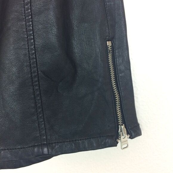 Express Faux Leather Mini Skirt with Zippers Size 00 Black - Picture 2 of 5